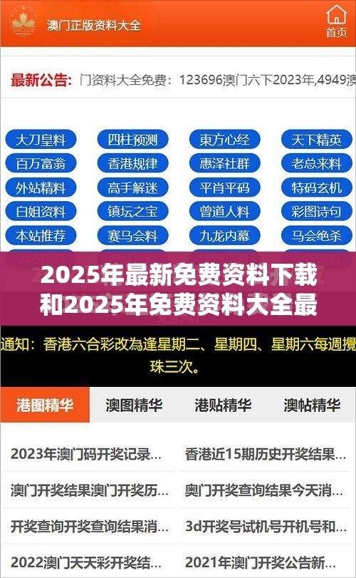 2025年最新免费资料下载和2025年免费资料大全最新版本，最新动态深度解析与前瞻视频报道