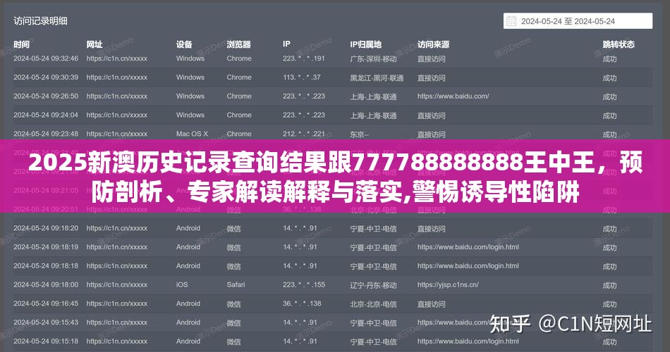 2025新澳历史记录查询结果跟777788888888王中王，预防剖析、专家解读解释与落实,警惕诱导性陷阱